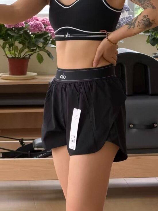 ALO Yoga Pants - New with tags 🏷️ ALO Match Point Short | Black Tennis Running Shorts